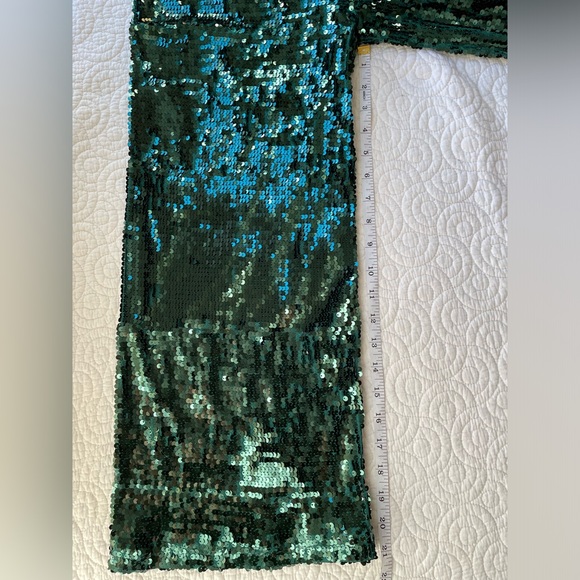 Primark Emerald Green Sequins Crop Pants small - Picture 5 of 7